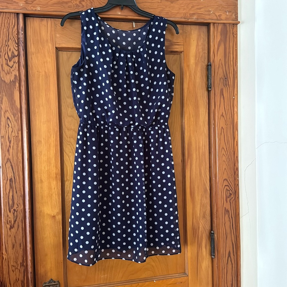 Alyx dress sz 14 Navy blue and white polka dot
